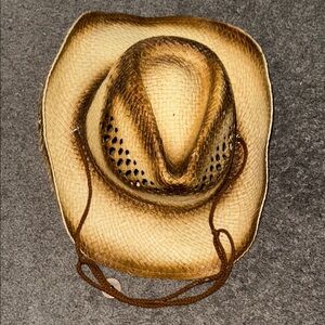 Stylish Straw Cowboy Hat with Brown Accents